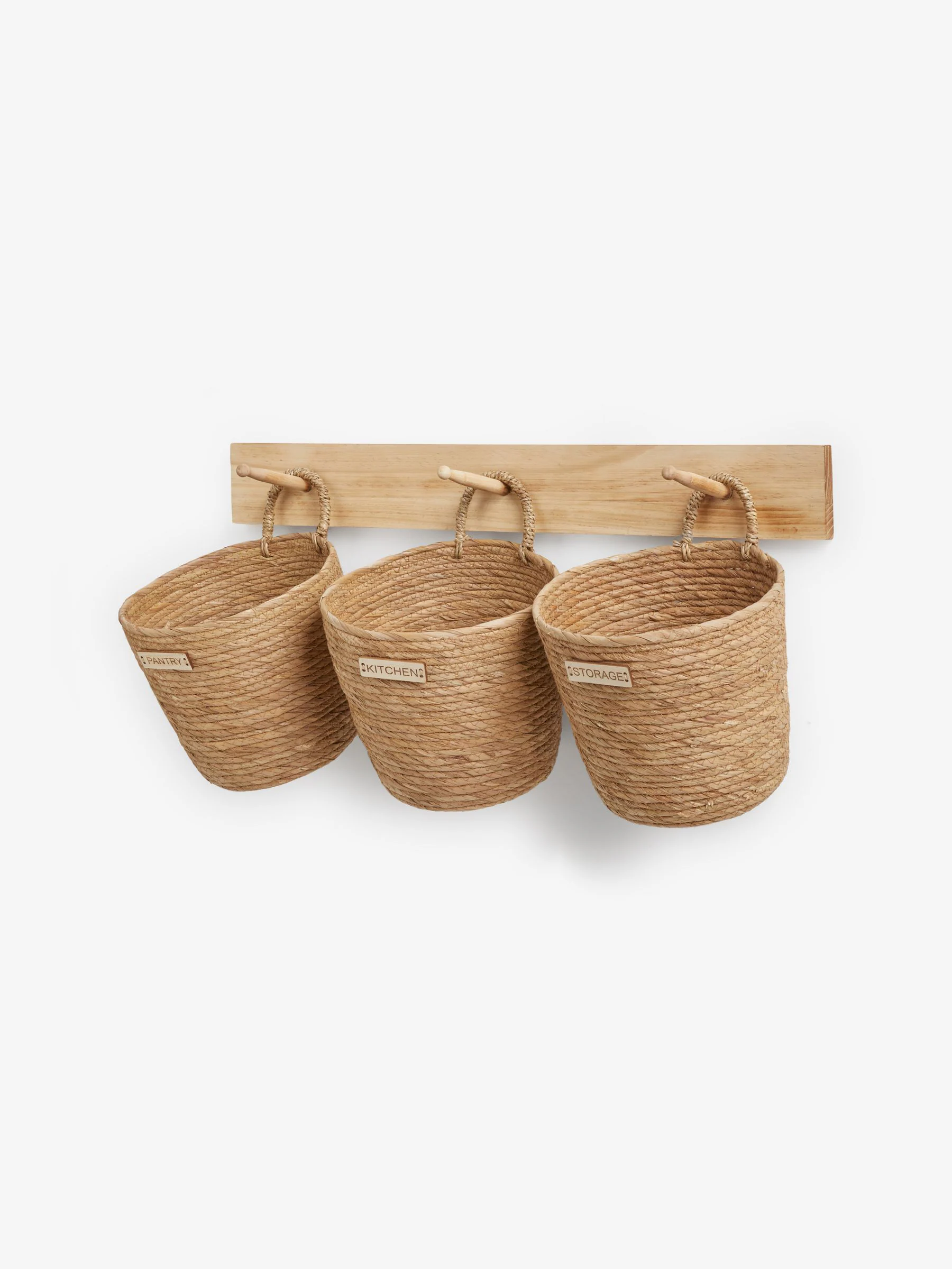 Set van 3 hangmanden en wandhaken