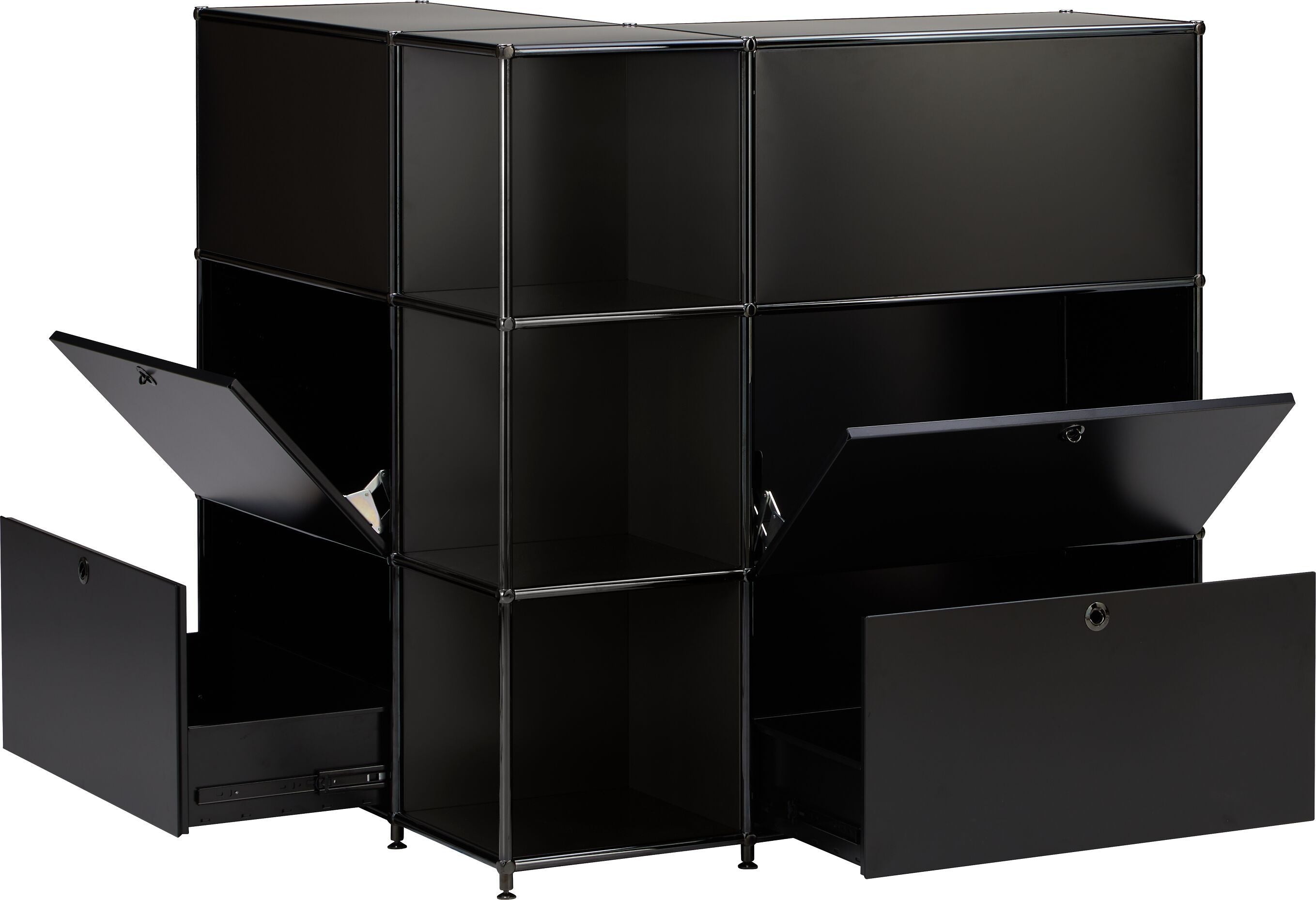 FLEXCUBE Eckkombination - Schwarz / B: 115.0 cm x T: 115.0 cm x H: 118.0 cm