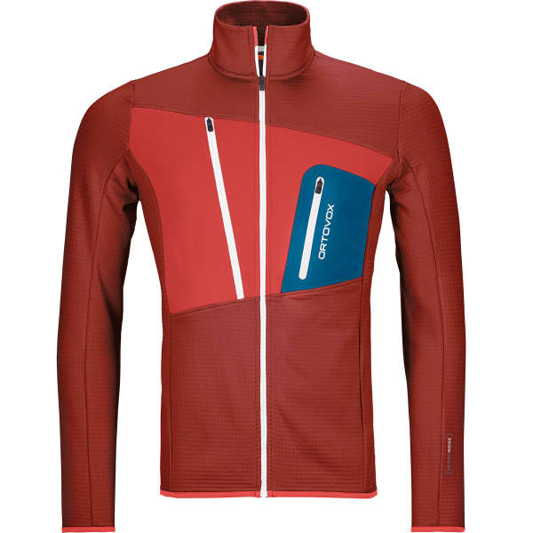 Veste polaire randonnée ORTOVOX FLEECE GRID JACKET M CLAY ORANGE