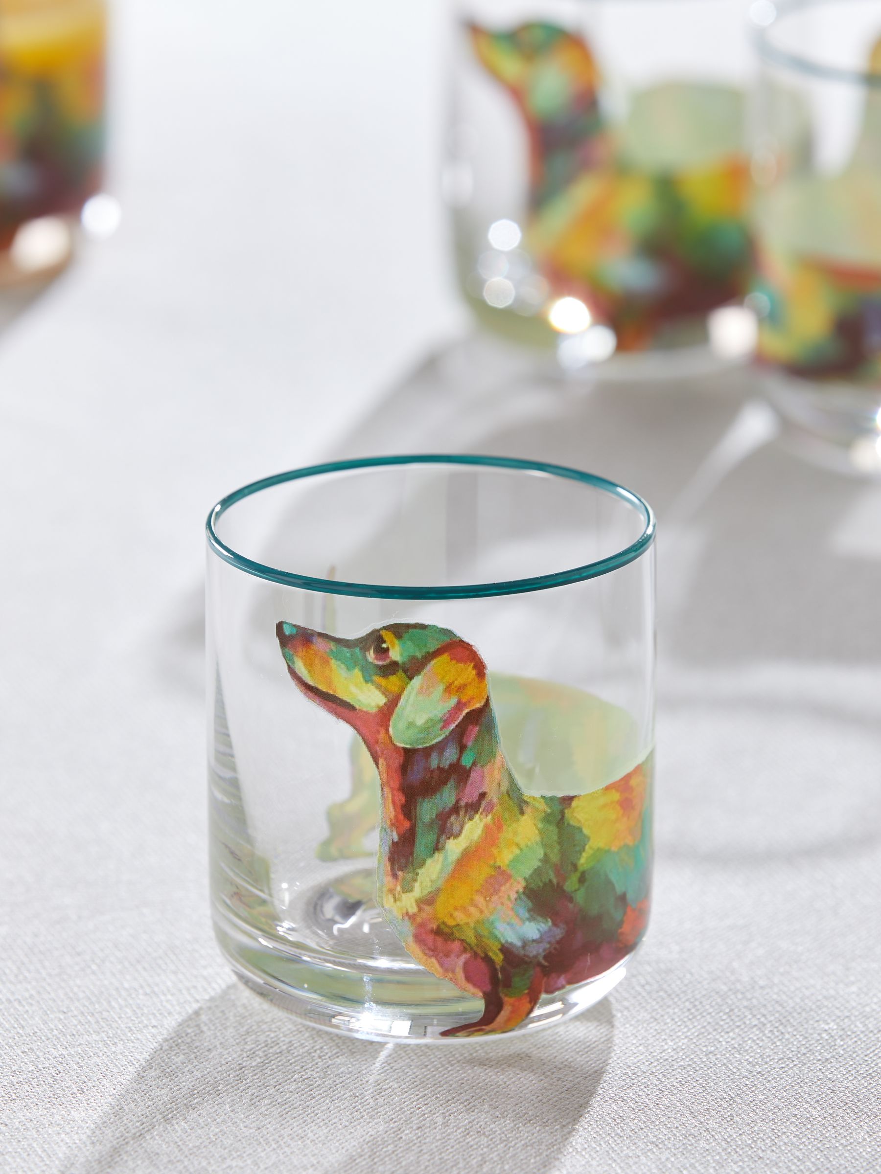 Set of 4 Sausage Dog Tumbler Glasses