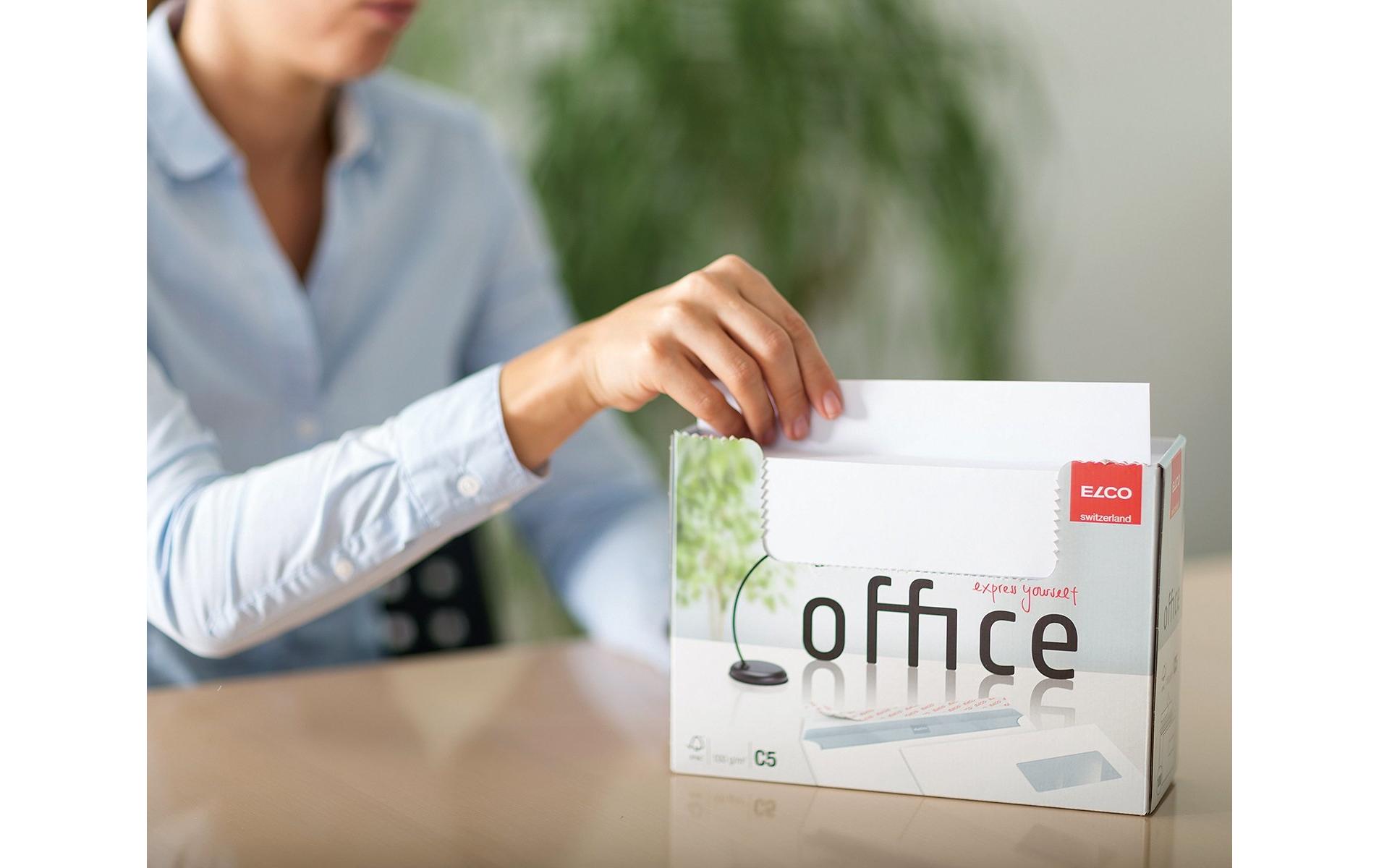 Couvert Office Box C5 mit Fenster rechts, 100 StückKuvert C5 in praktischer Entnahme-Box