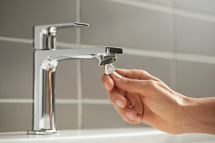 Mitigeur de lavabo Rebris E 110 CoolStart avec tirette et vidage Chromé