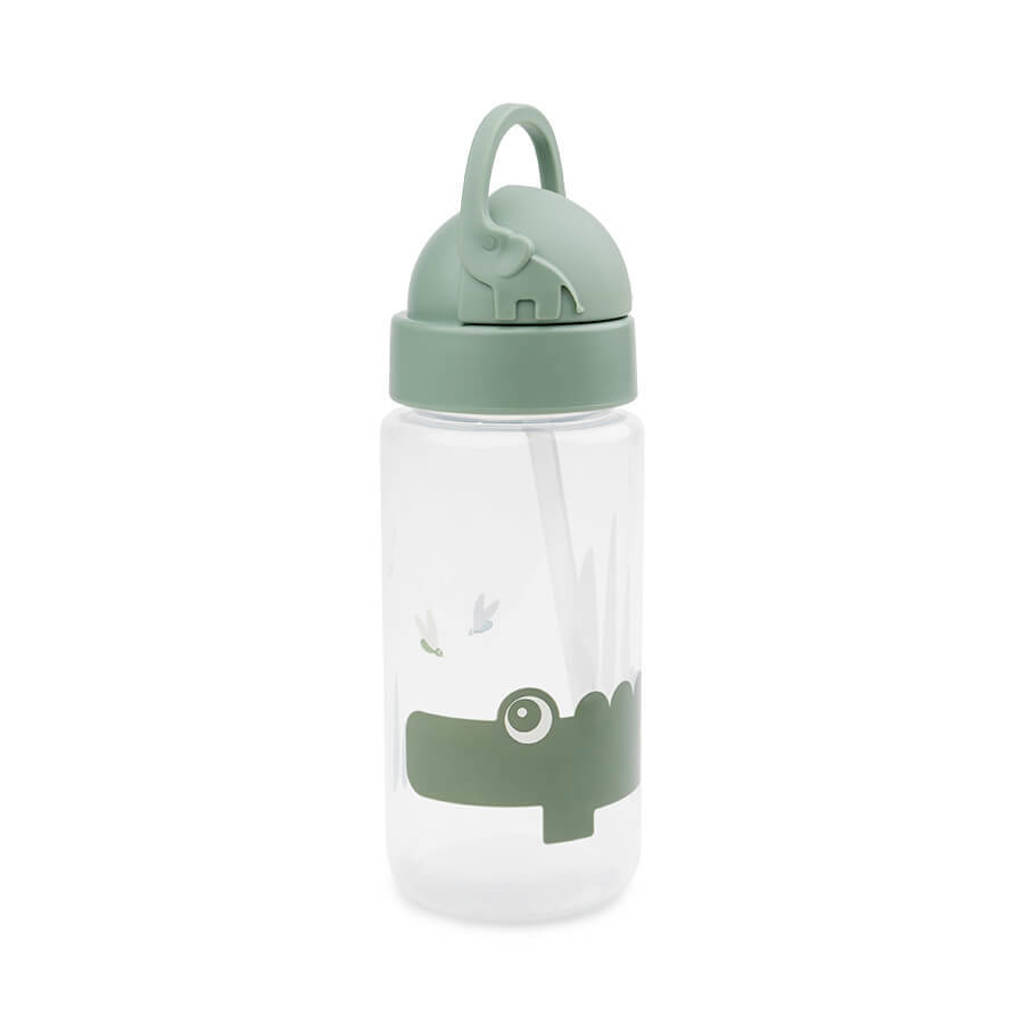 Straw bottle Croco Green