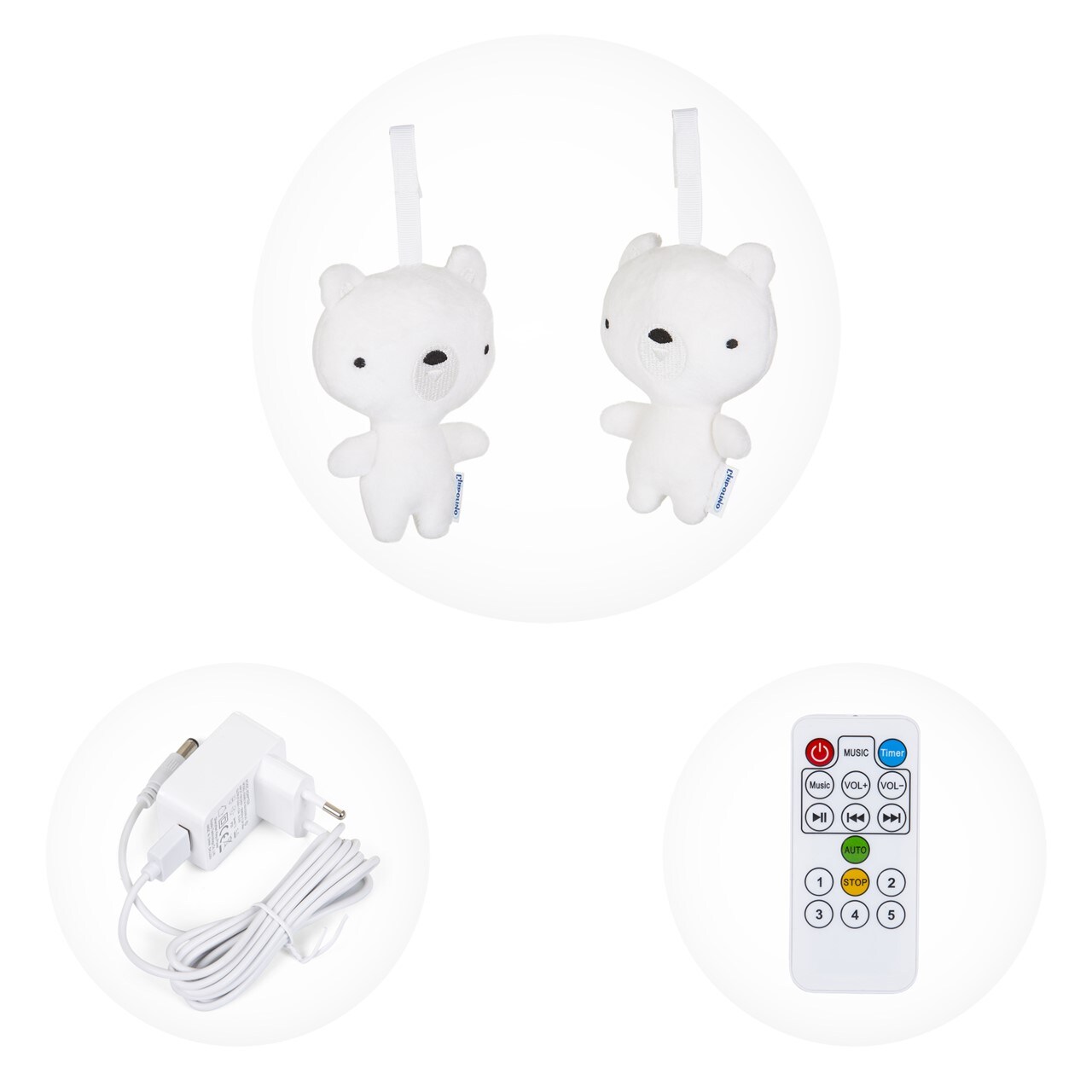 Chipolino Babywippe Brida, Fernbedienung Moskitonetz, Kissen, Plüschtiere, Timer grau