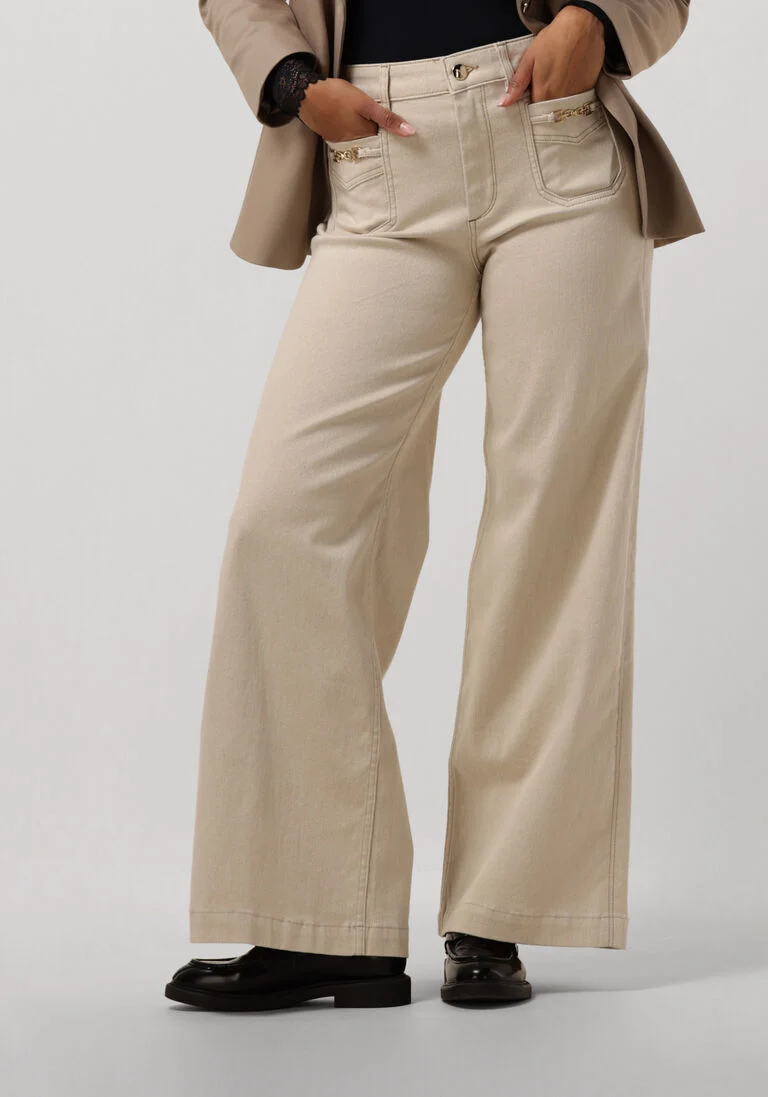 MOS MOSH beige mos mosh wide jeans colette shimmer pants