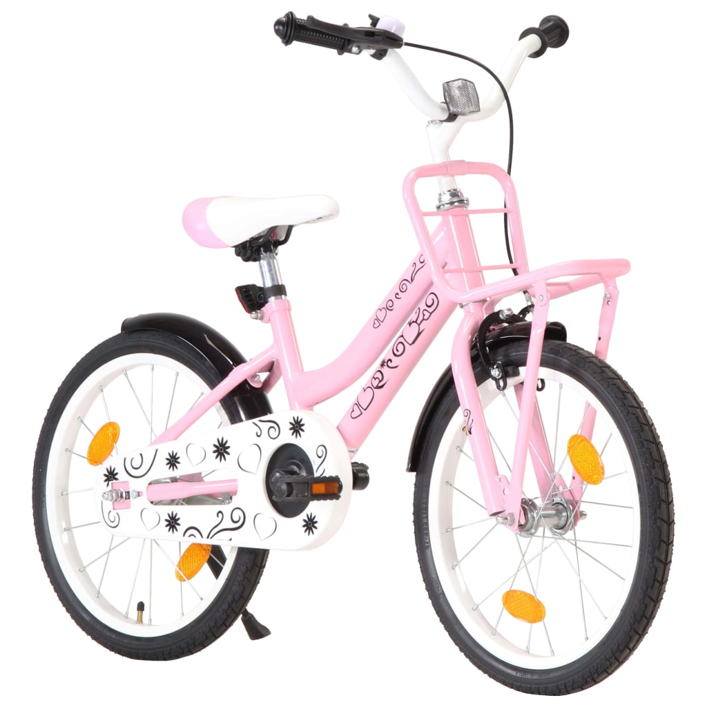 Bicicleta Vidaxl de 18 polegadas com bagageiro dianteiro
