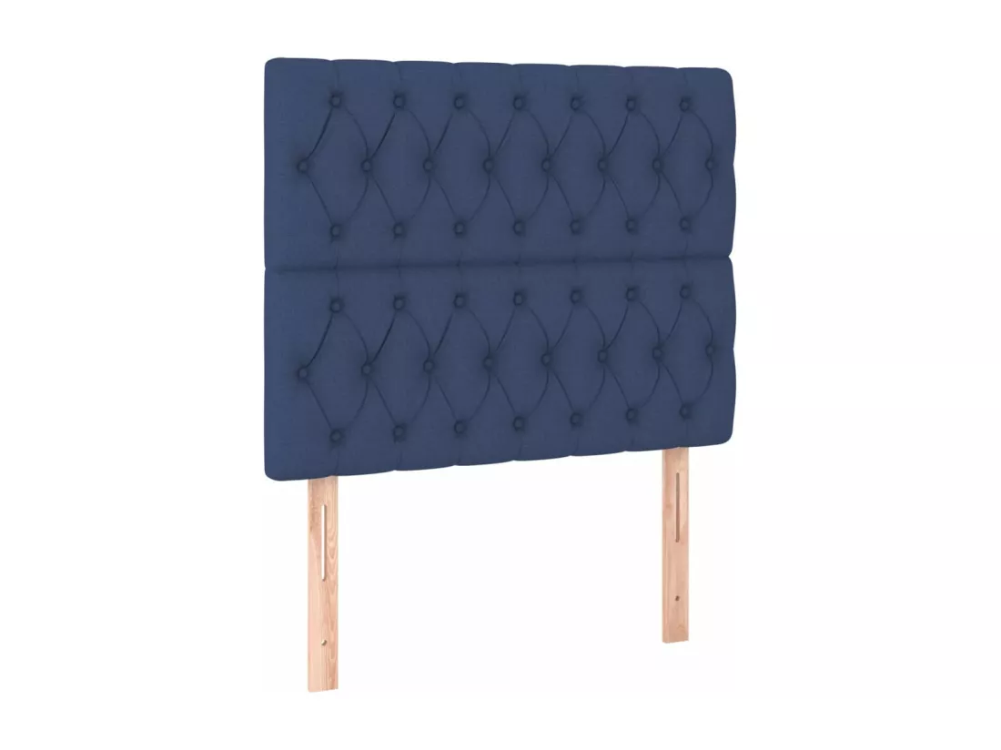 Sommier tapissier avec matelas et LED Bleu 90x190 cm Tissu