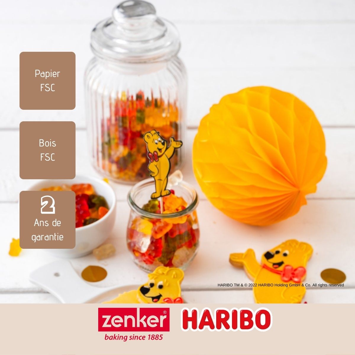 Lot de 24 piques apéritif avec décoration Haribo Zenker