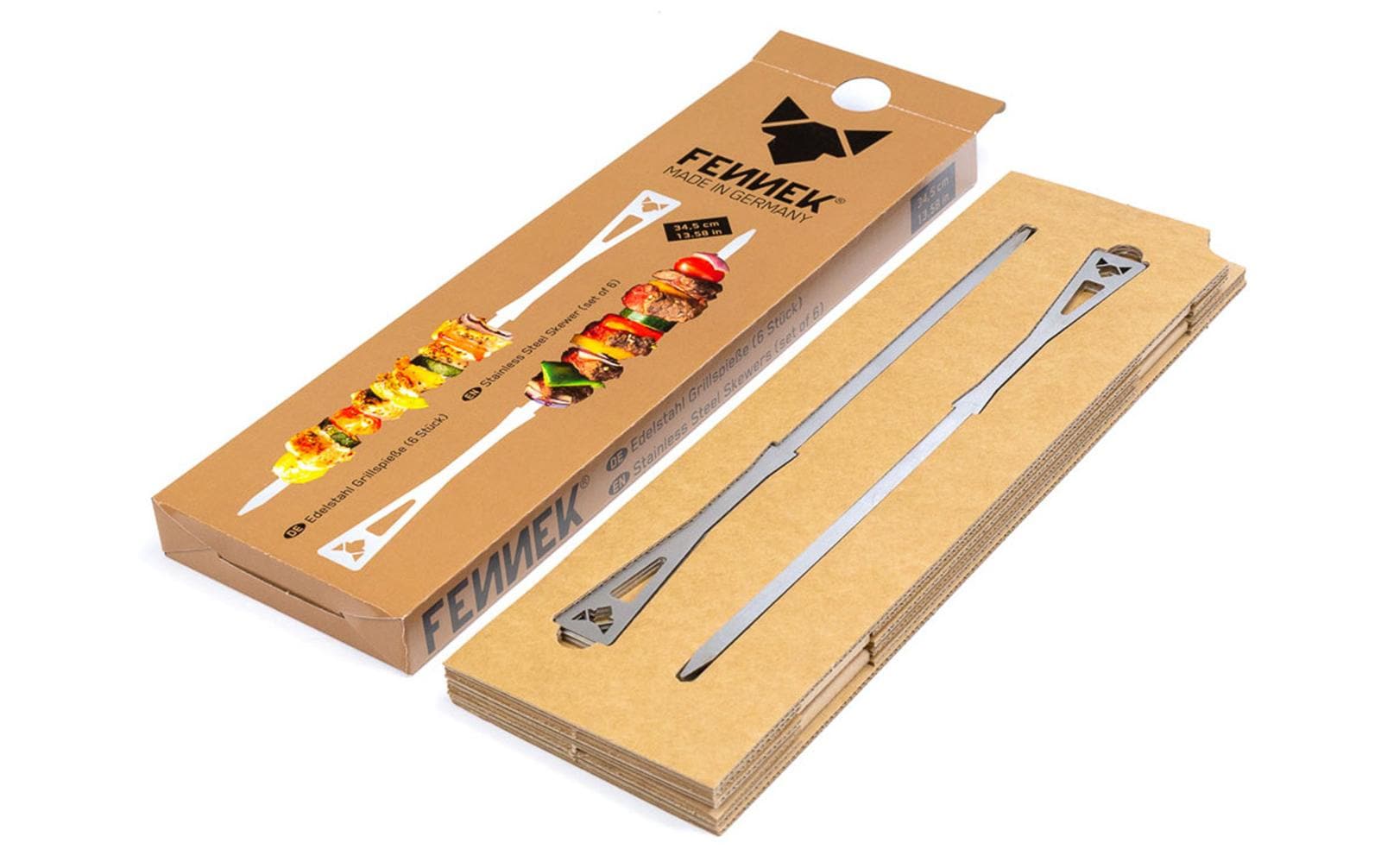 Grillspiess Set kurz, 6 StückGrillspiesse aus hitzebeständigem Edelstahl