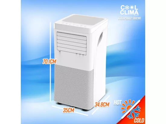 Climatiseur mobile réversible chaud/froid 9000BTU - 2.9KW avec télécommande et fonction Wifi
