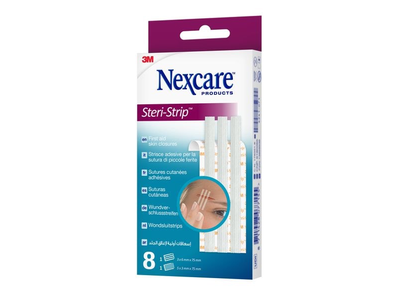 3M Nexcare Steri-Strip Wundverschlusstreifen weiss, 8 Stück Verschlussstreifen für Wunden