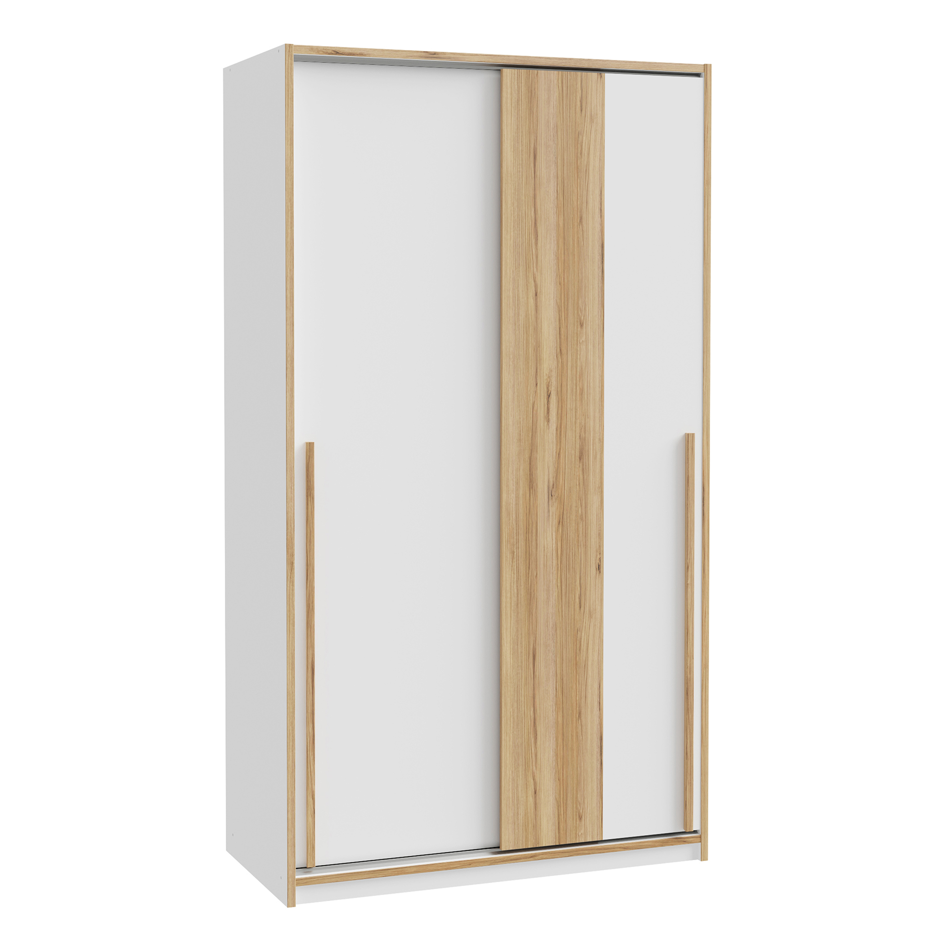 Kleiderschrank - weiß-Catania Eiche - 119 cm