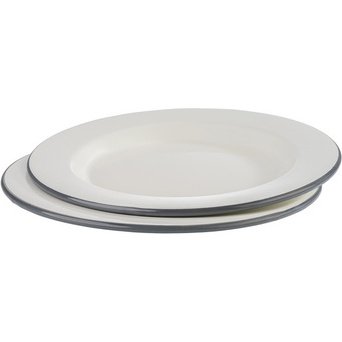 Assiette émaillée, diamètre: 260 mm, set de 2