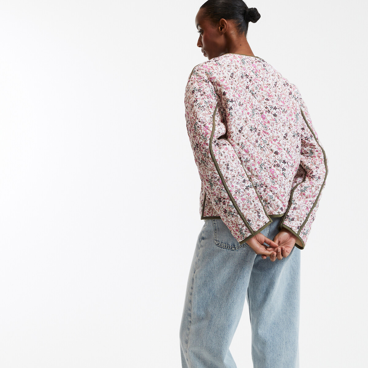 COLEÇÕES LA REDOUTE<br>Jaqueta curta acolchoada com estampa, reversível