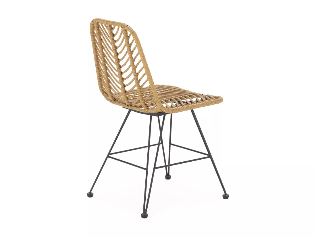 Pack de 2 chaises de salle à manger ou de jardin Emi Ratan/Noir