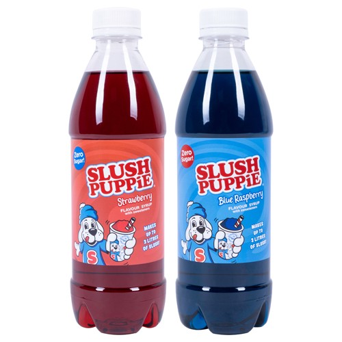 SLUSH PUPPiE Zero Sugar 2 pack Syrups – Blue Raspberry & Strawberry – 500ml