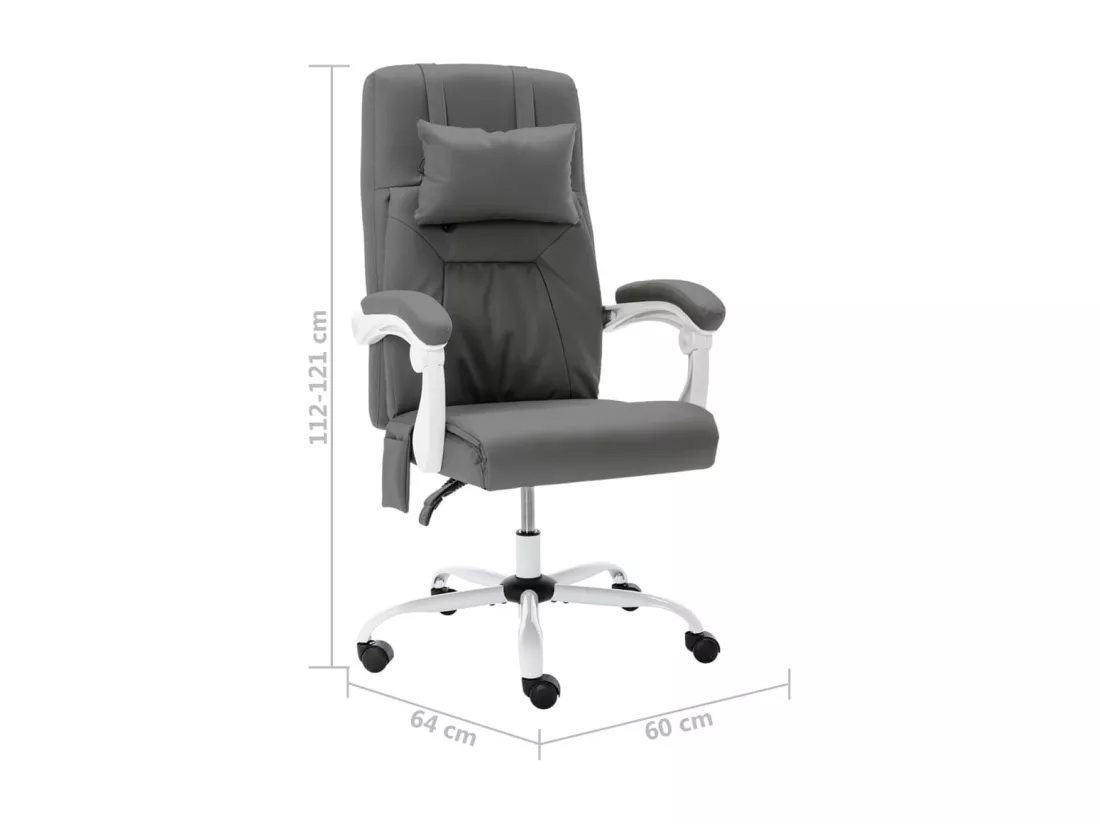 Prolenta Premium - Chaise de bureau de massage Gris Similicuir