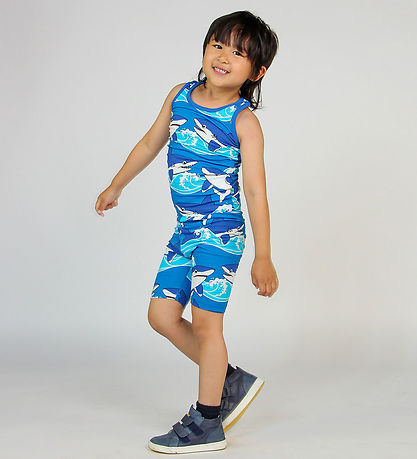 Sm?folk S?t - Tanktop/Shorts - Brilliant Blue m. Hajer