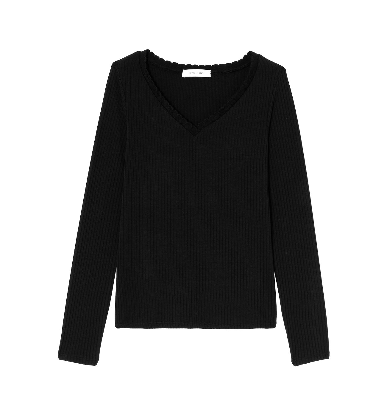 T-shirt ctelé Femme - Noir