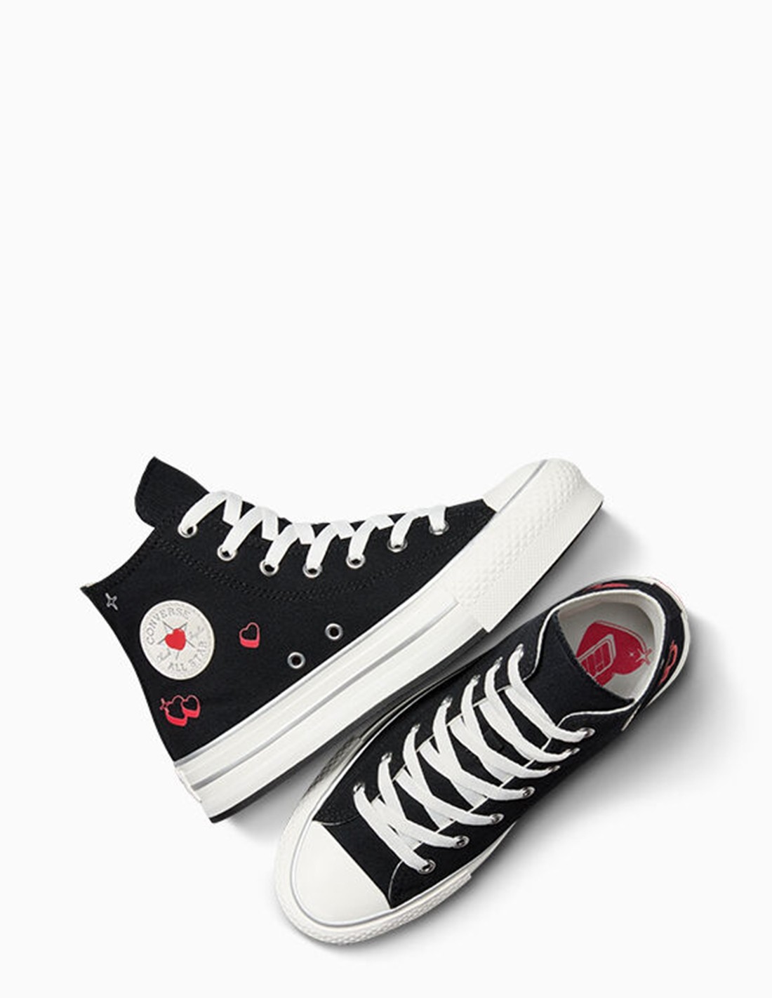 converse Sneakers Compensées Montantes Femme CTAS Eva Lift Hi Noir/Blanc
