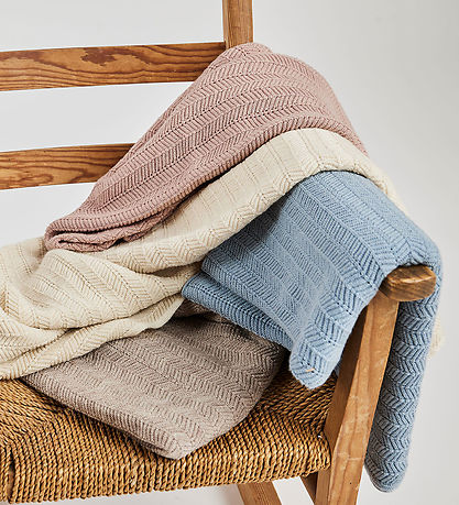 Smallstuff Kuscheldecke - Wolle - 80x100 cm - Fischgrätmuster -