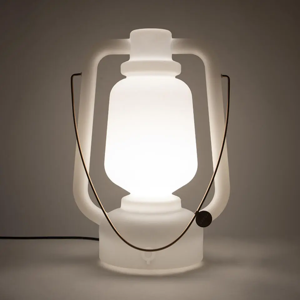 Qazqa staande buitenlampen storm wit e27