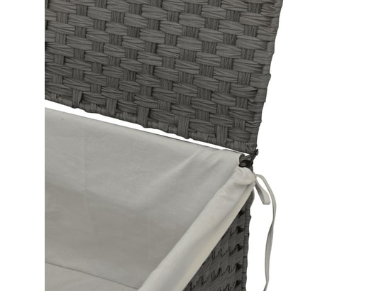 VIDAXL - Panier à linge avec couvercle gris 55,5x35x34 cm résine tres...