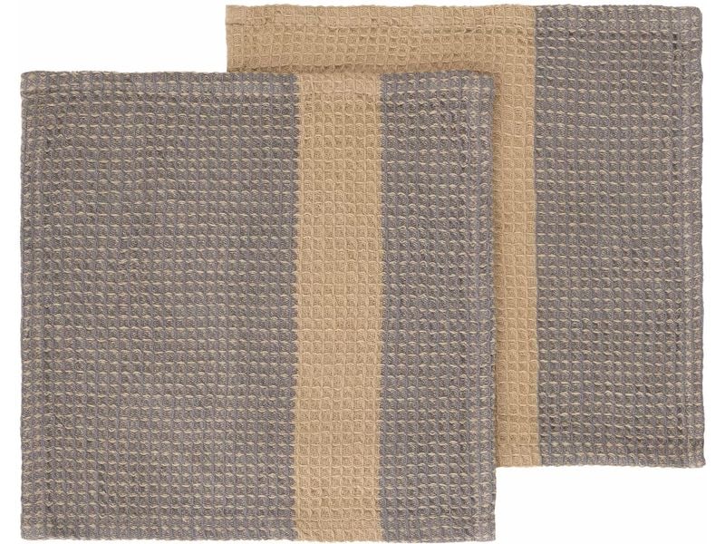 Blomus Abwaschlappen Gano 2 Stück, Beige/Grau Abwaschtücher