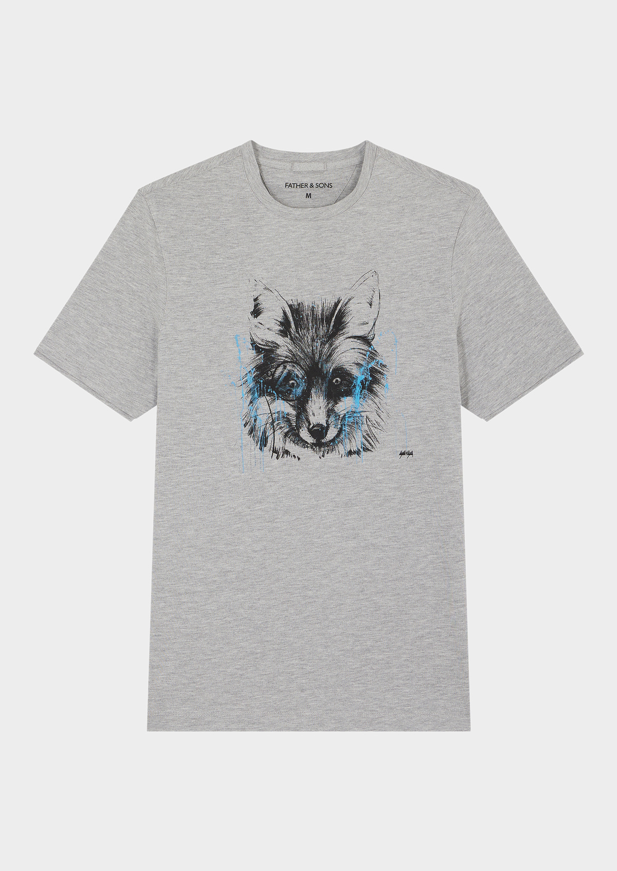 Tee-shirt manches courtes en coton col rond gris Edition Limitée Florian De Sousa