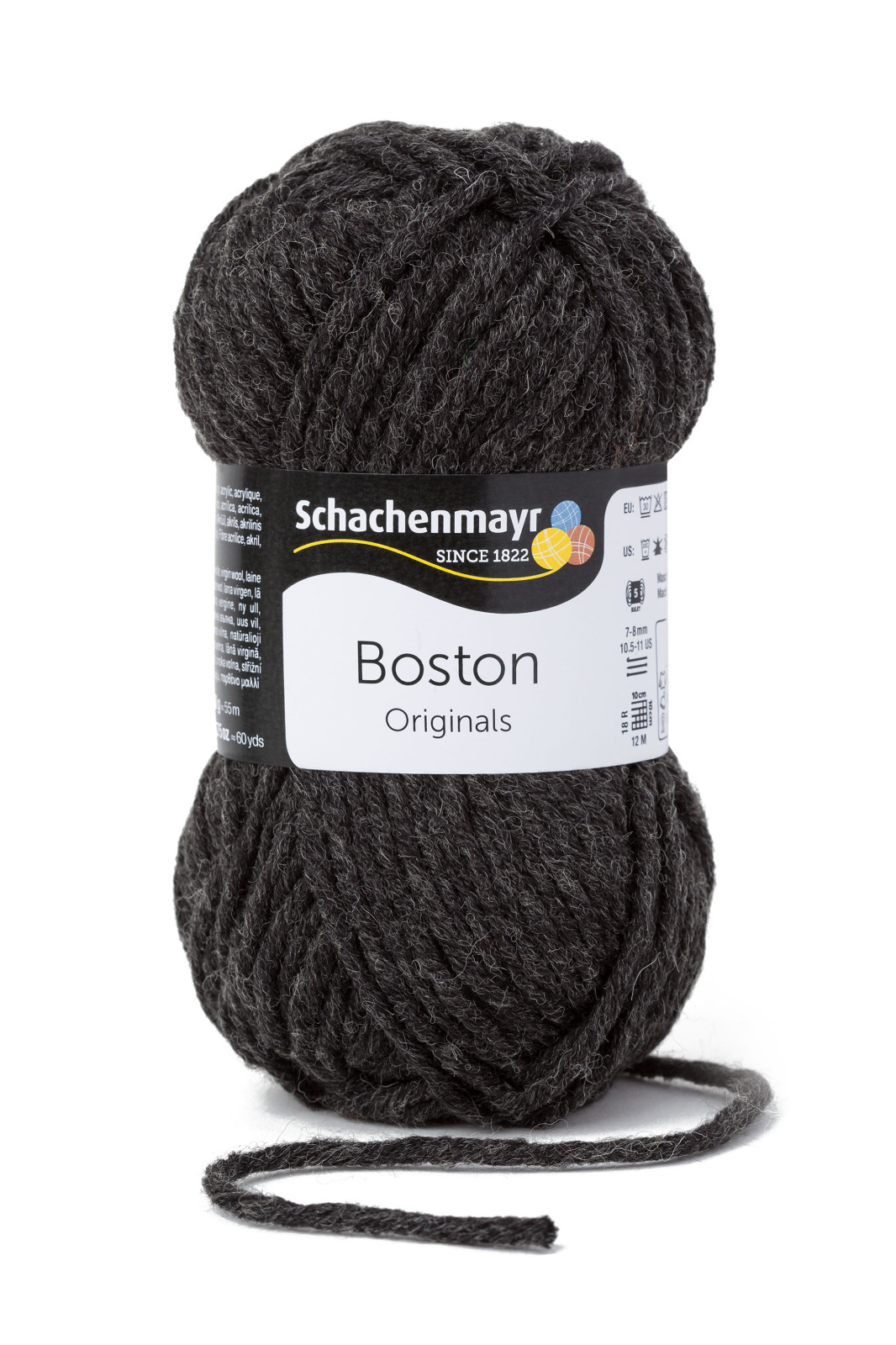 Handstrickgarn BOSTON - anthrazit-meliert - 50g