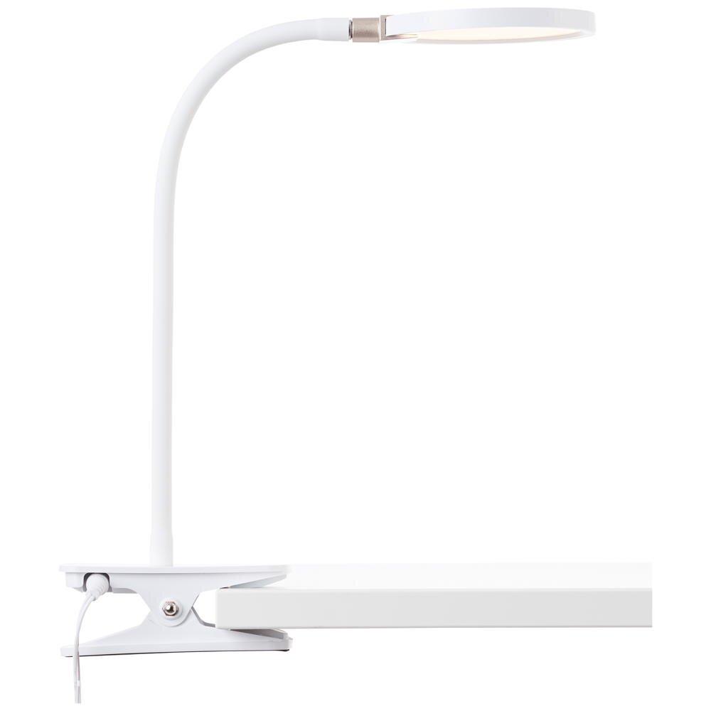 Ubin LED klemlamp in wit en chroom, 6,5W, 640lm