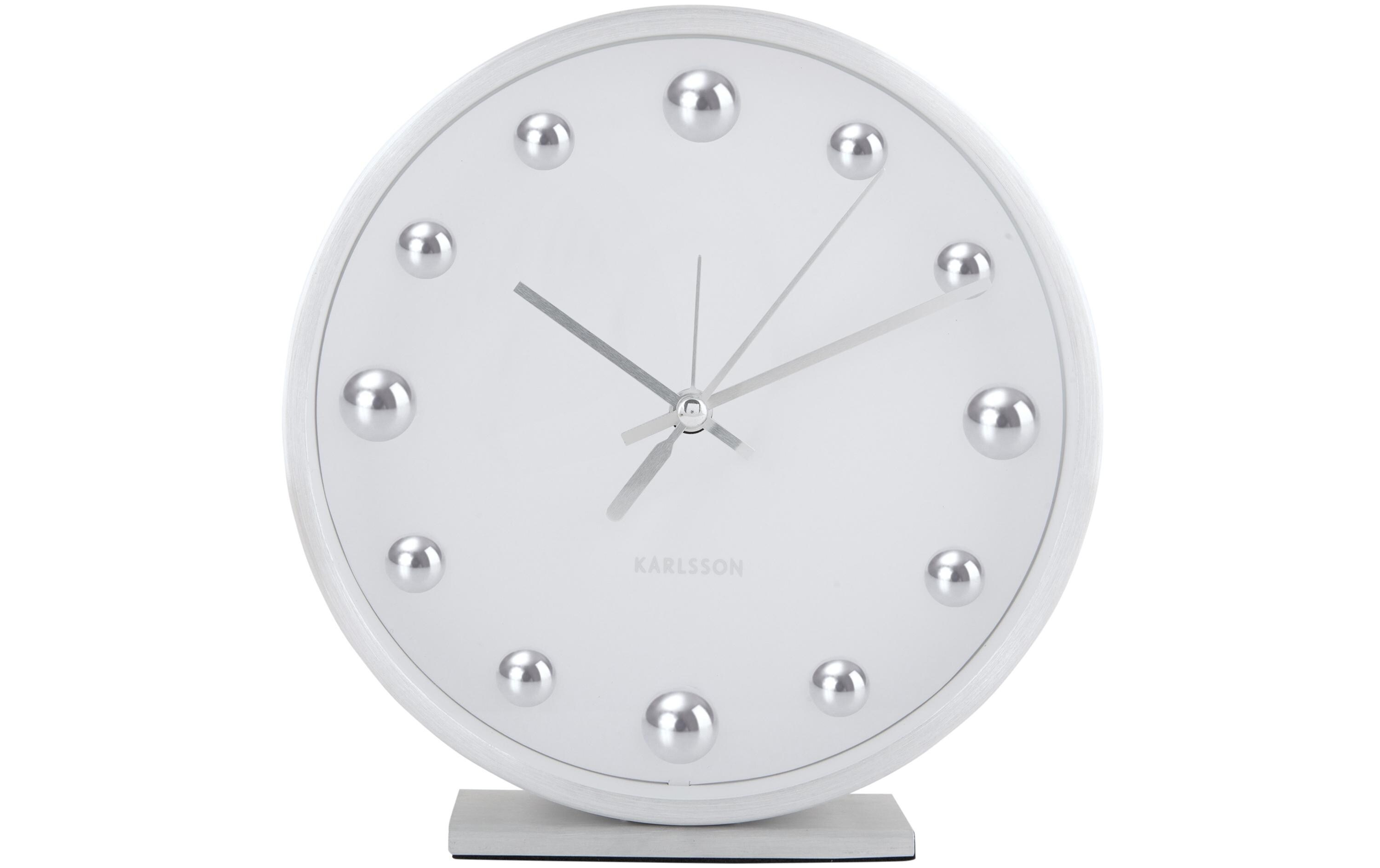 Klassischer Wecker Shiny Dots White / SilverMinimalistischer, eleganter Wecker