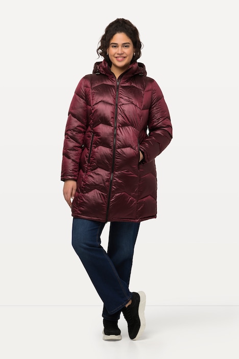 HYPRAR Steppjacke, fein glänzend, wasserabweisend, Kapuze