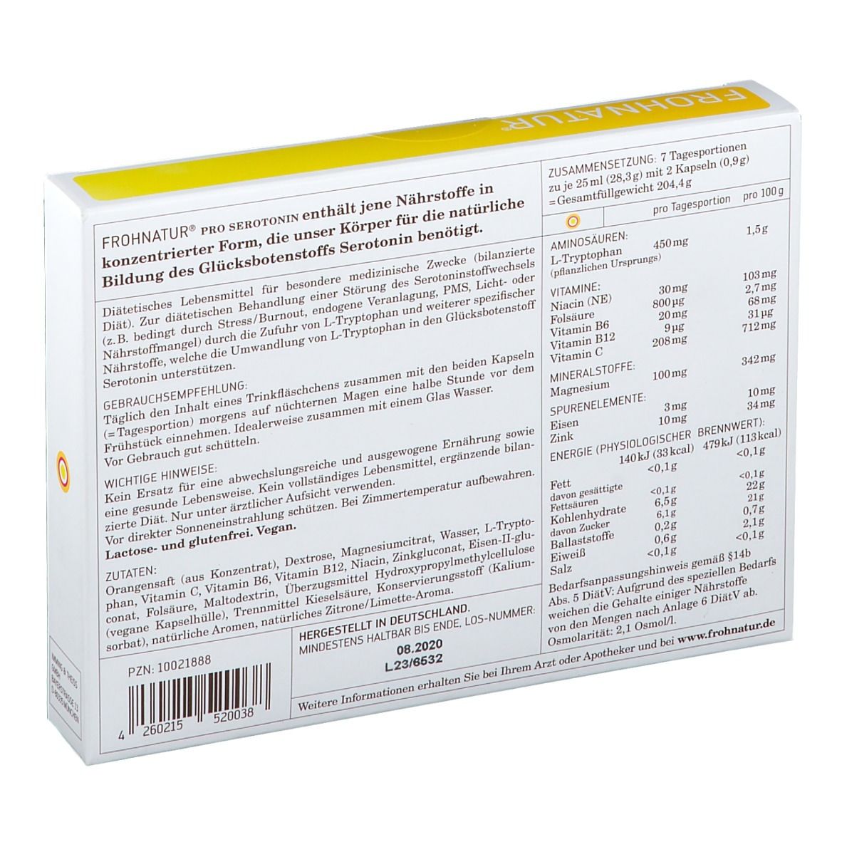 FROHNATUR Mood Tonic Trinkfläschchen mit Kapseln