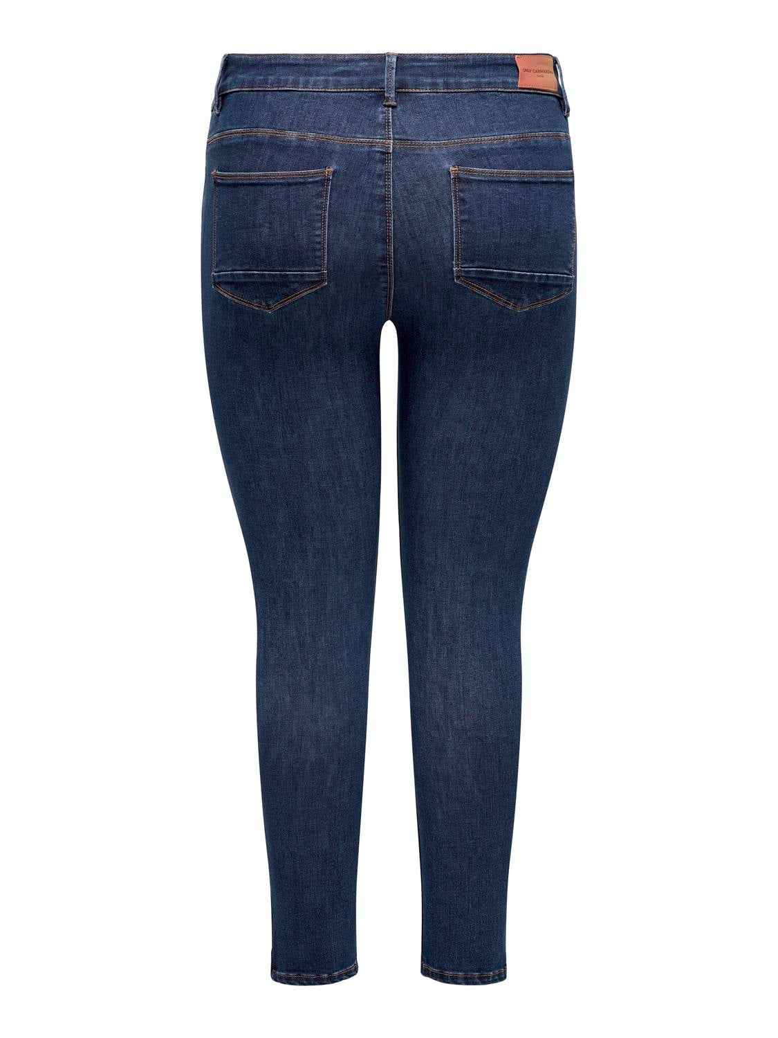 CARKARLA Mittlere Taille Skinny Fit Jeans Dark Blue Denim