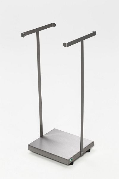 PROREGAL Robuuste afvalbak zonder deksel, stationair, voor 60-70 liter zakken, HxBxD 66,5 x 29 x 33 cm, roestvrij staal, zilver