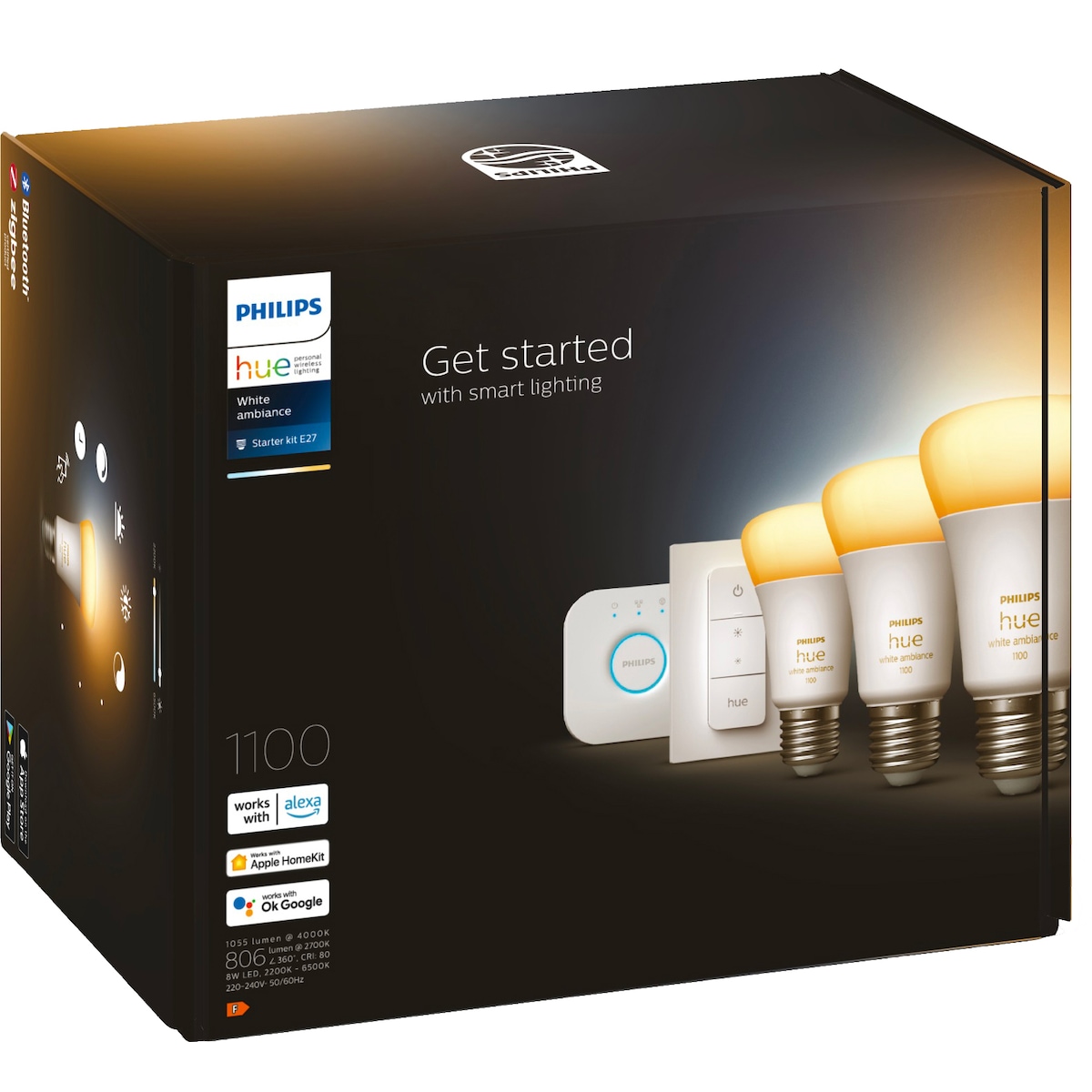 Philips Hue WA 8W A60 E27 Bridge startpakke