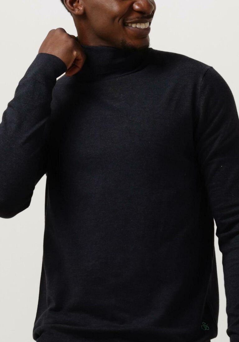 SCOTCH & SODA donkerblauwe scotch & soda coltrui regular fit essentials turtle in eco vero