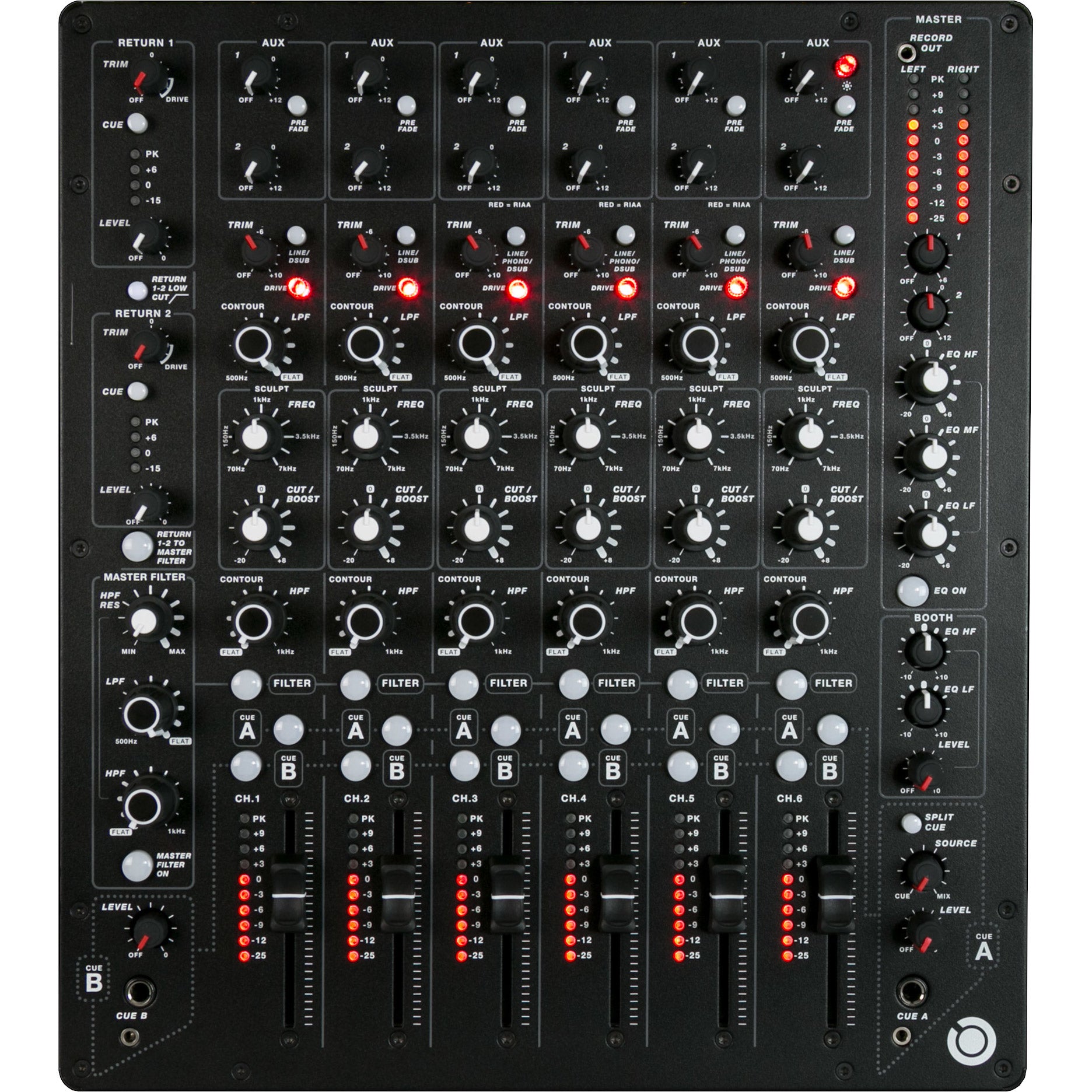 PLAYdifferently MODEL 1 6-kanaals analoge DJ-mixer