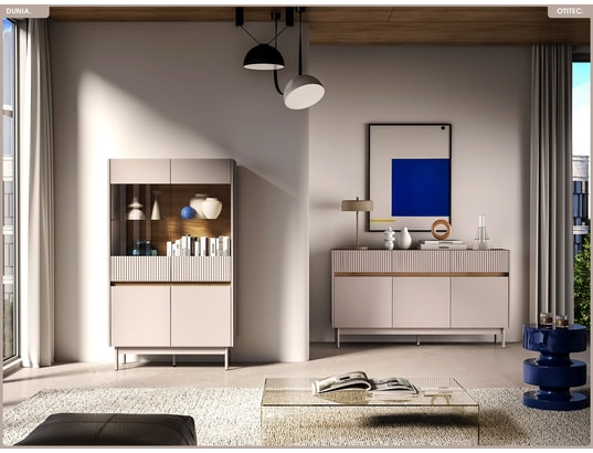 OTITEC - Armoire vitrine - l.92 x h.156 x p.40 cm - dunia