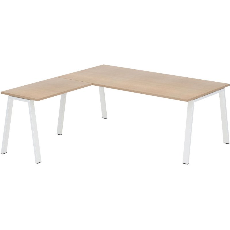 Bureau d'angle manager Ecla L 200 x P 200 cm piètement métal