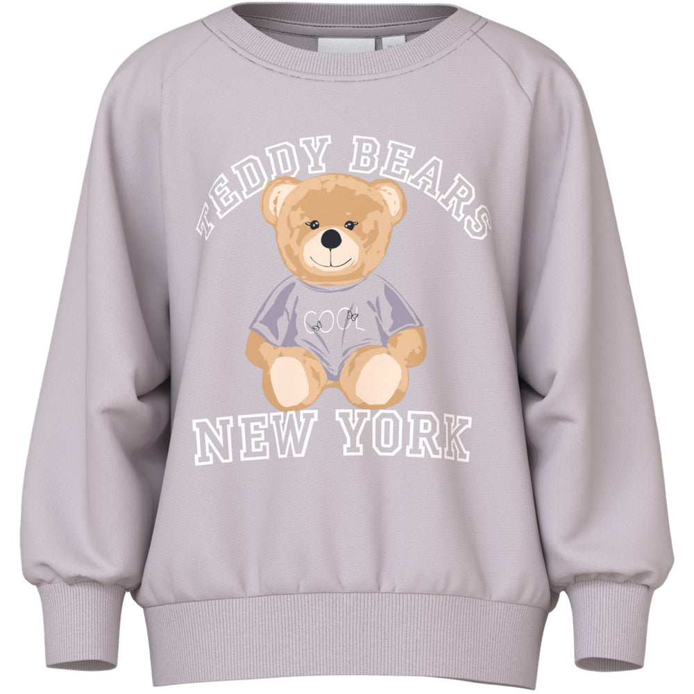 Køb Name It Lilac Marble Teddy Bear Nmfvenus Ls Nreg Sweat Unb