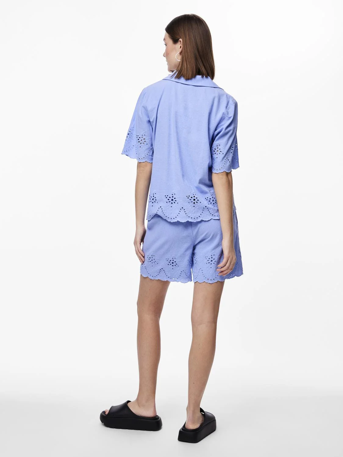 Pieces Pcalmina Embroidery Shorts 4486667 hydrangea