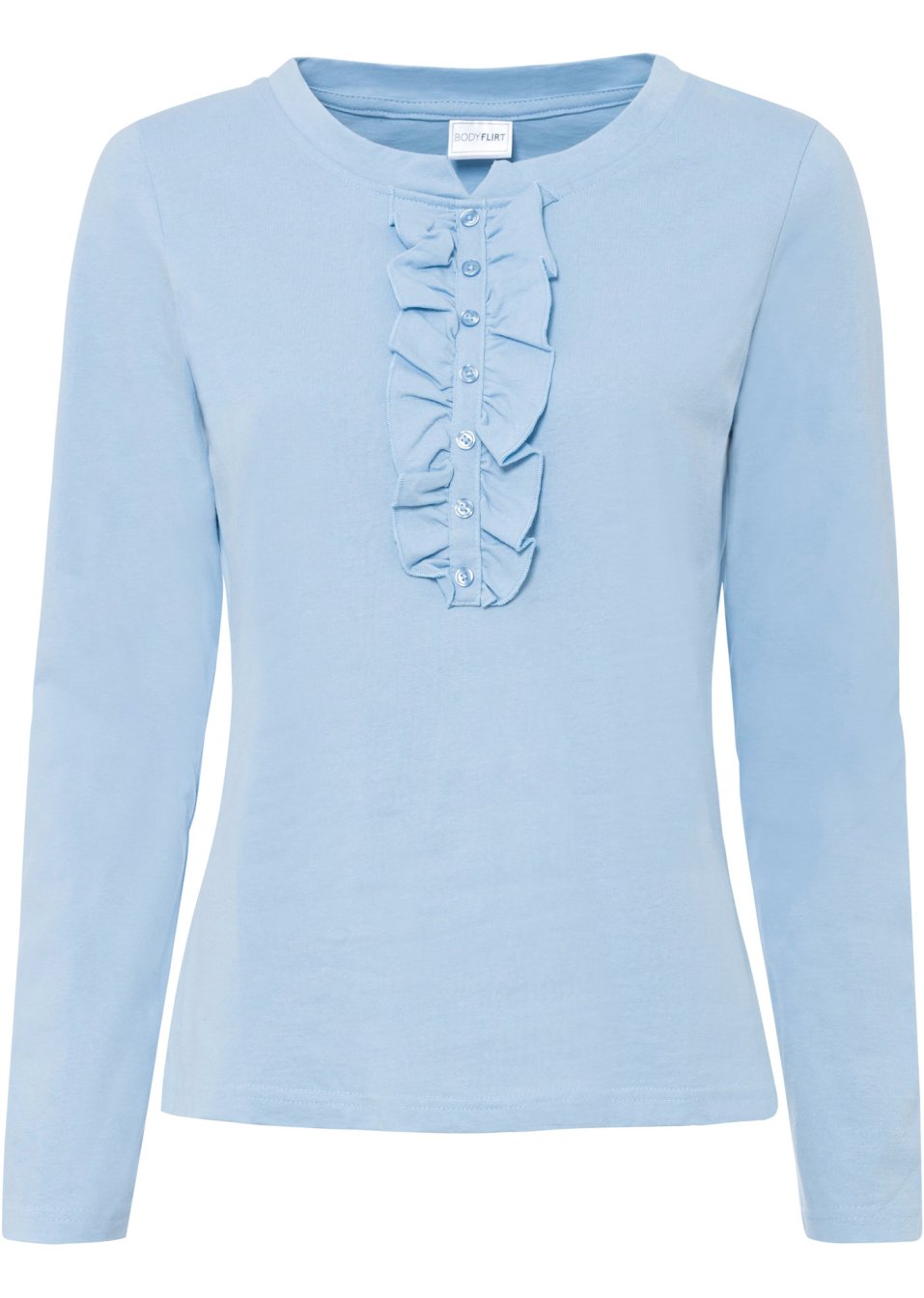 T-shirt manches longues avec patte de boutonnage décorative