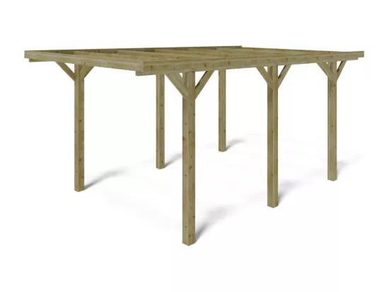 Carport, abri de voiture 3,04x5,12 m - 15,56 m2 - CAR10 - ALTANKA