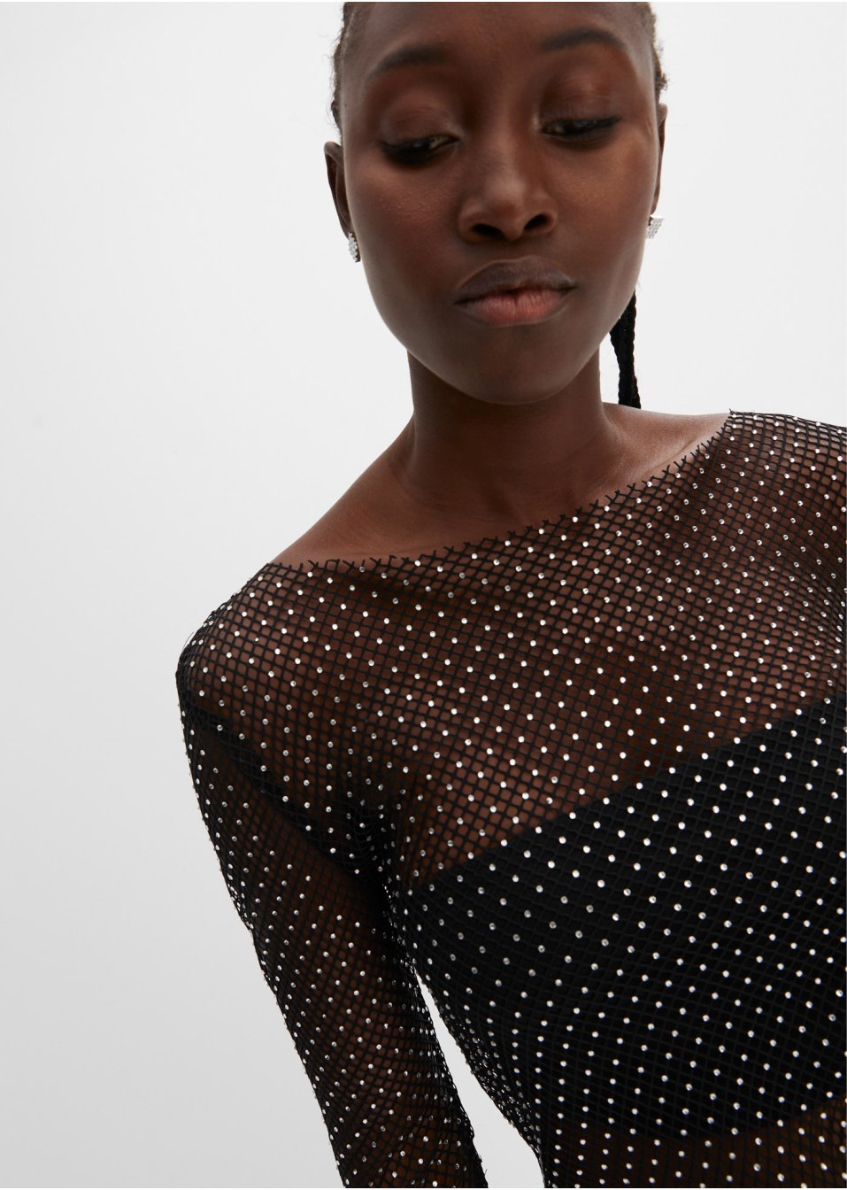 T-shirt scintillant en mesh