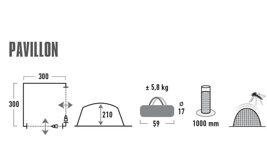 High Peak Pavillon »Zelt Pavillon 3x3m«
