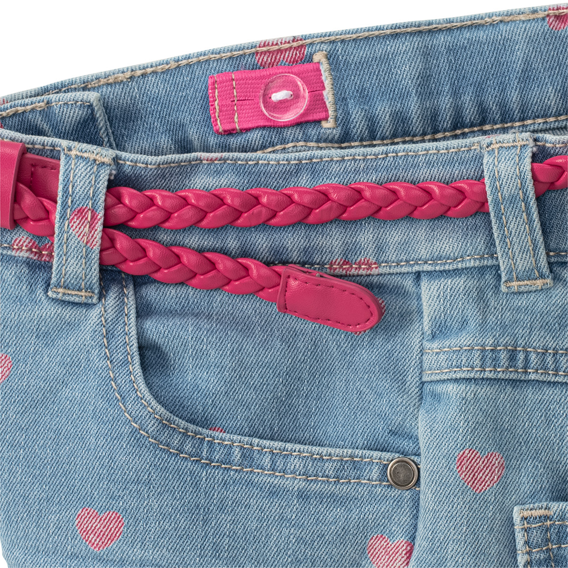 Jonas Nielsen Mädchen Jeansshorts mit Gürtel hellblau