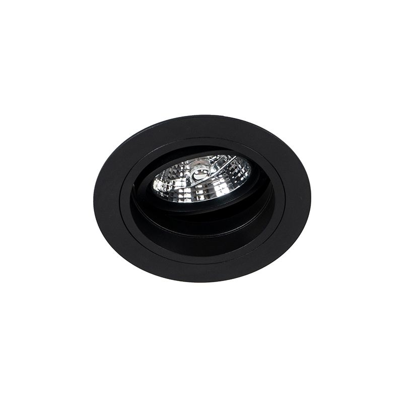 Set van 6 Ronde inbouwspot zwart verstelbaar - Chuck 70