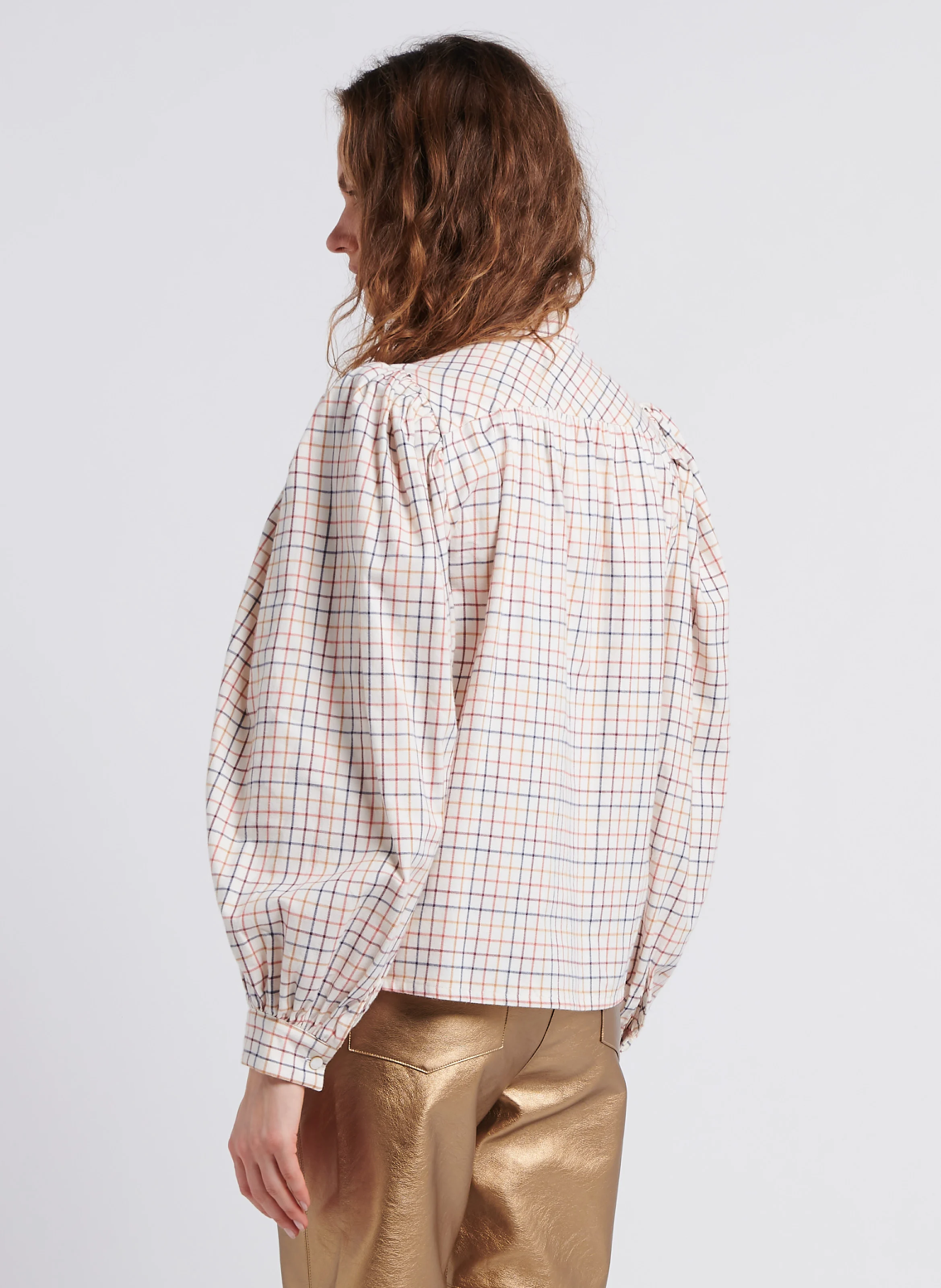 PIA - Chemise col mao en coton | Multicolore